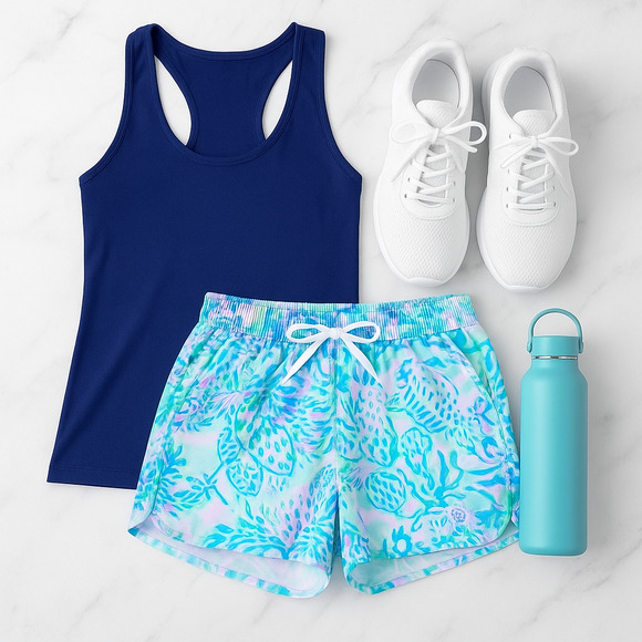 Lilly Pulitzer Run Around Shorts CraySea Seashell Amethyst Tint | Women Size XS - Picture 1 of 10